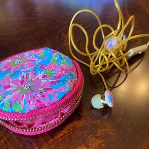 Lilly Pulitzer earphones and case